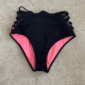 PINK high waist bikini bottoms